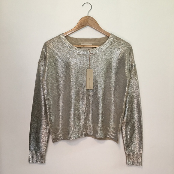 Banana Republic Sweaters - Banana Republic Heritage Silver Metallic Sweater-S